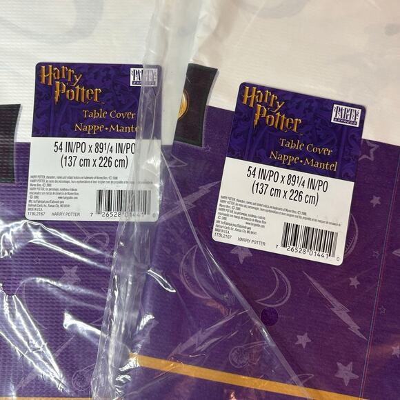 (2) - VTG 2000s Harry Potter Sorcerers Stone Plastic Table Cover Party Supplies - Picture 9 of 14
